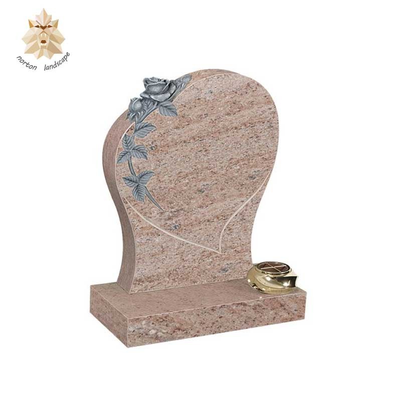 red color tombstone heart shaped granite headstone NTGT-067