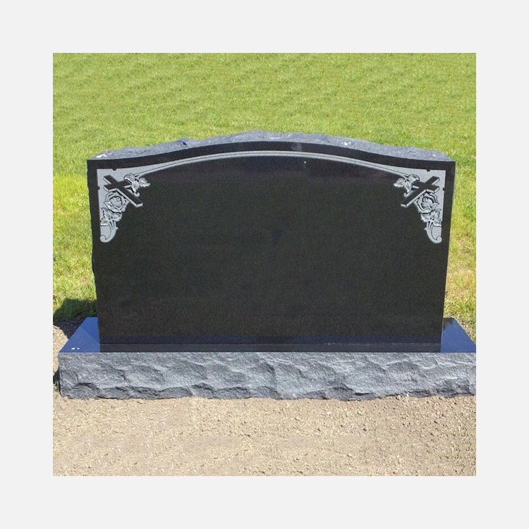 Modern unique design black grave stone granite marble tombstone & headstone prices