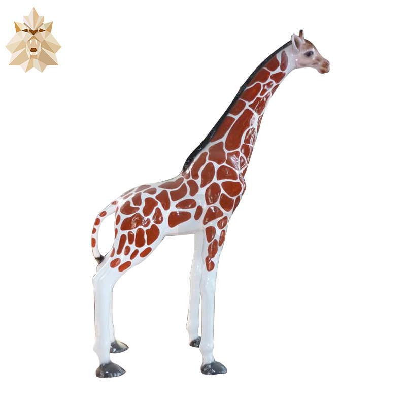 Outdoor large decoration fiberglass sculpture giraffe statue NT-CH264