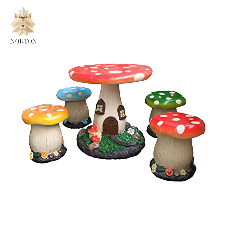 garden outdoor decoration fiberglass mushroom table and chair for sale NTRS-CS585X