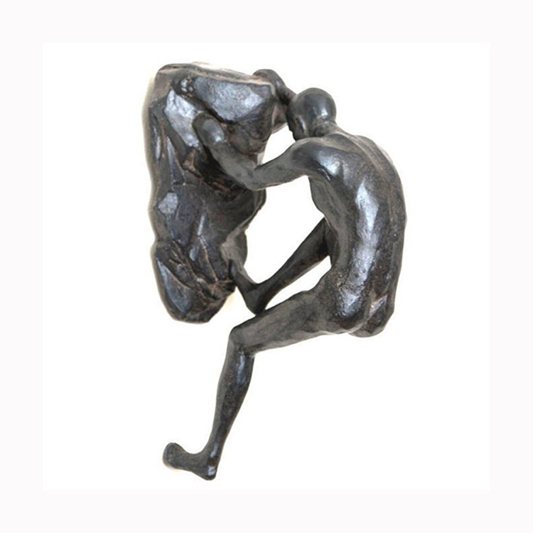 Modern home decor metal bronze 3D men metal wall decor sculpture for wholesale