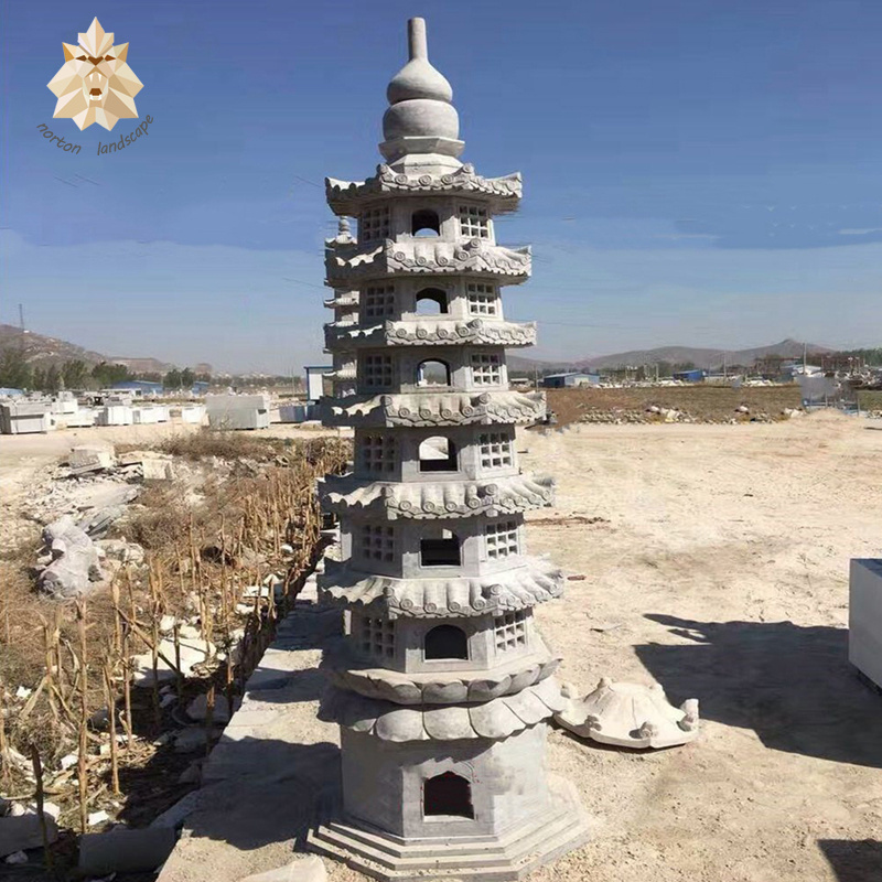 Artificial Japanese 5-story granite garden lanterns stone pagoda for sale