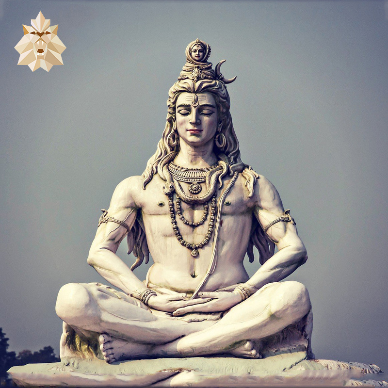 Top sale golden supplier hand carved outdoor park decoration stone Indian god marble lord Shiva statue