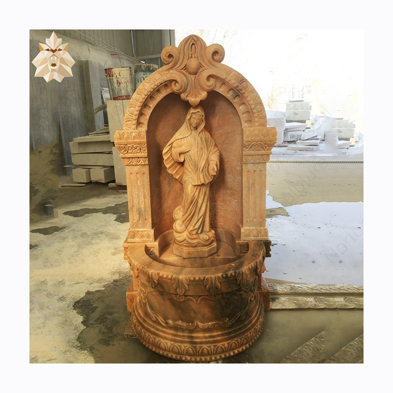 Wholesale price marble feature religious fountains stone Virgin Mary water fountain wall