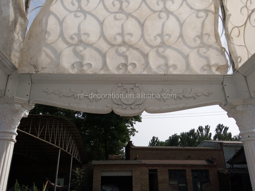 European style antique metal garden white wrought cast iron garden gazebo for sale NTIG-233C