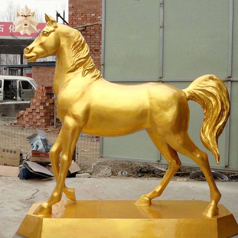 Modern outdoor design life size resin horse sculptures fiberglass animal statue NTRS434A