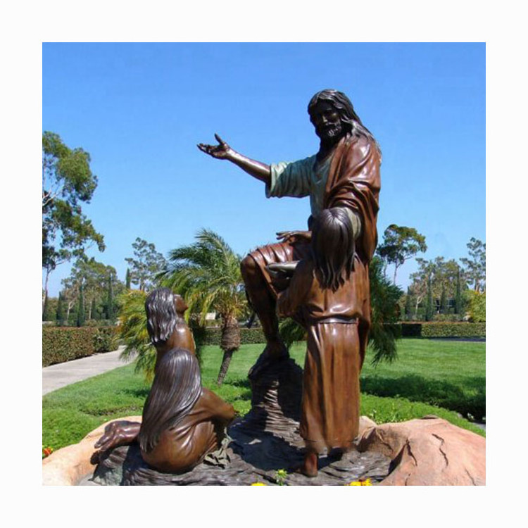 Wholesale copper religious statues cast bronze christian holy family jesus sculpture for outdoor decor