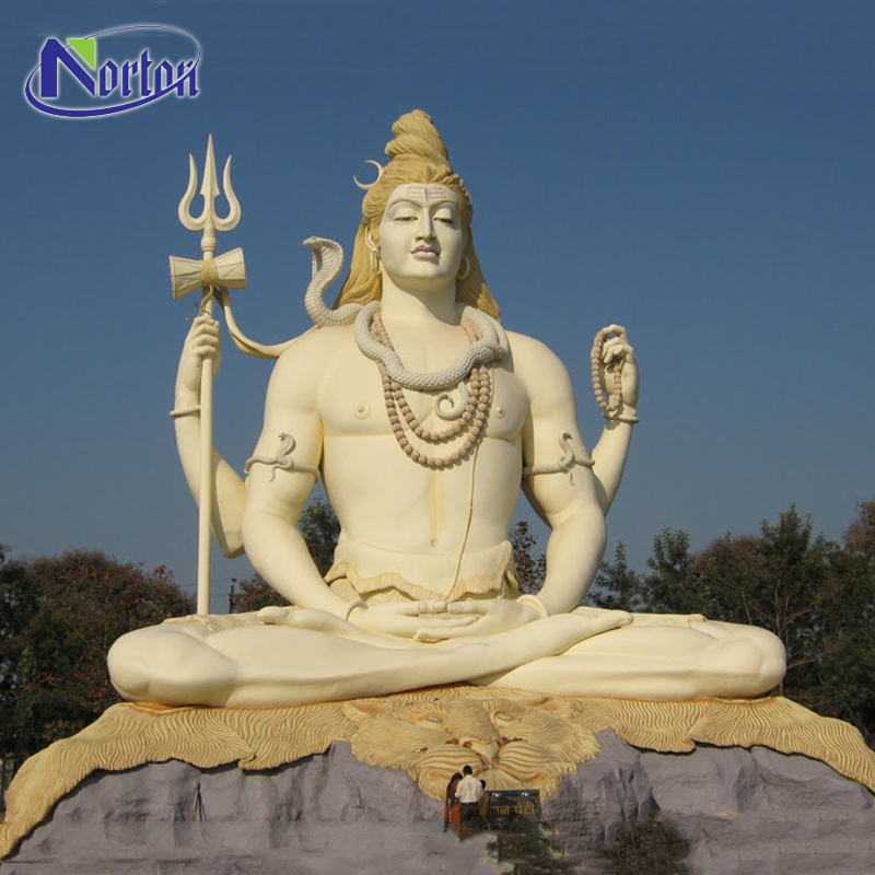 Top sale golden supplier hand carved outdoor park decoration stone Indian god marble lord Shiva statue