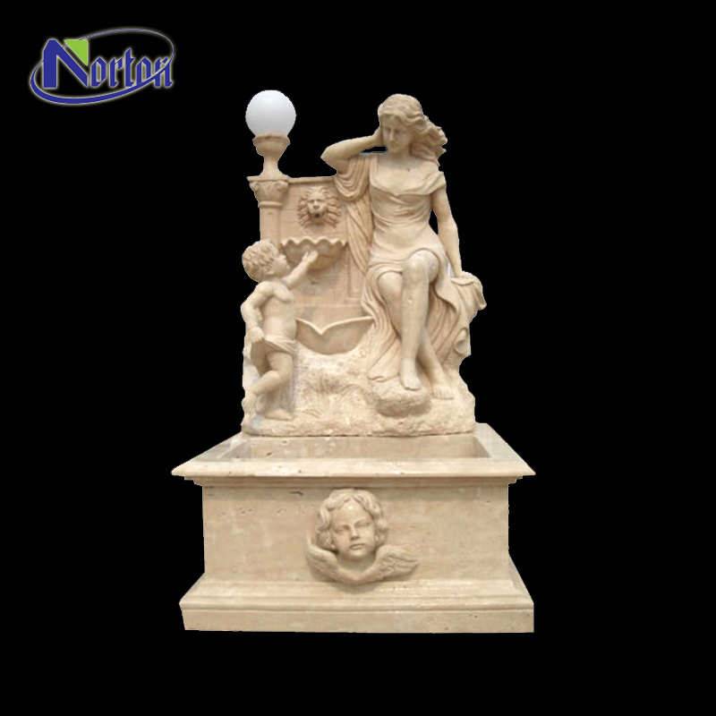 Wholesale price marble feature religious fountains stone Virgin Mary water fountain wall