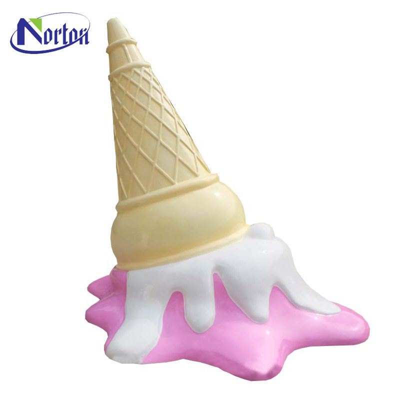 Indoor decoration fiberglass sculpture red resin ice cream sculpture for sale NTRS-189LI