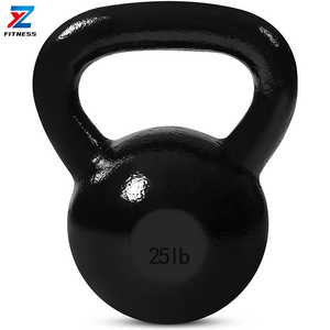 ZY FITNESS Gravity Black Cast Iron Powder Coated Kettlebell