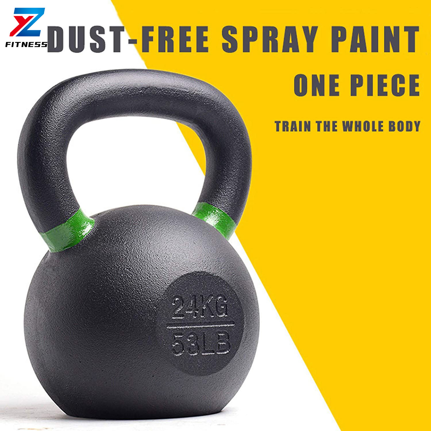 ZY FITNESS High Quality custom logo 8kg 10kg competition iron kettlebell