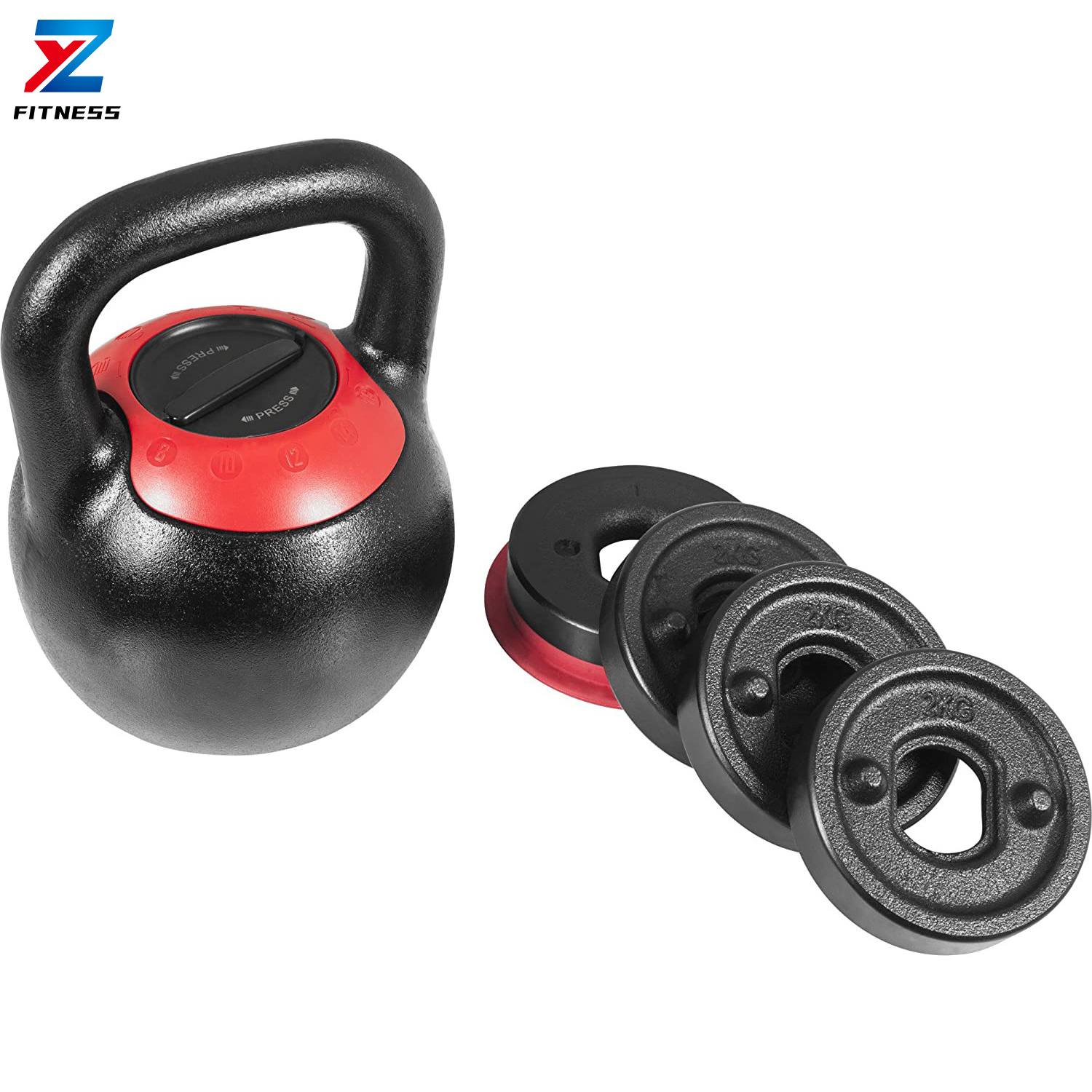 ZY FITNESS Gym Fitness Customized Logo Cast Iron Adjustable 10kg Kettlebell