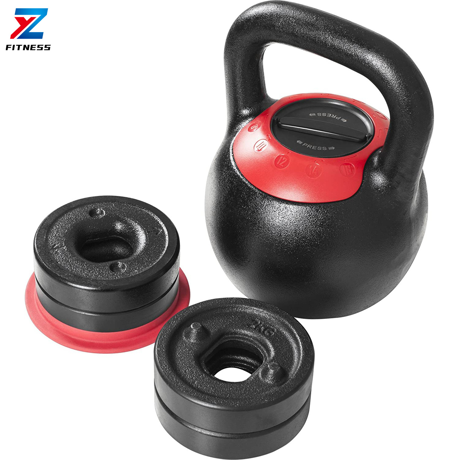 ZY FITNESS Gym Fitness Customized Logo Cast Iron Adjustable 10kg Kettlebell