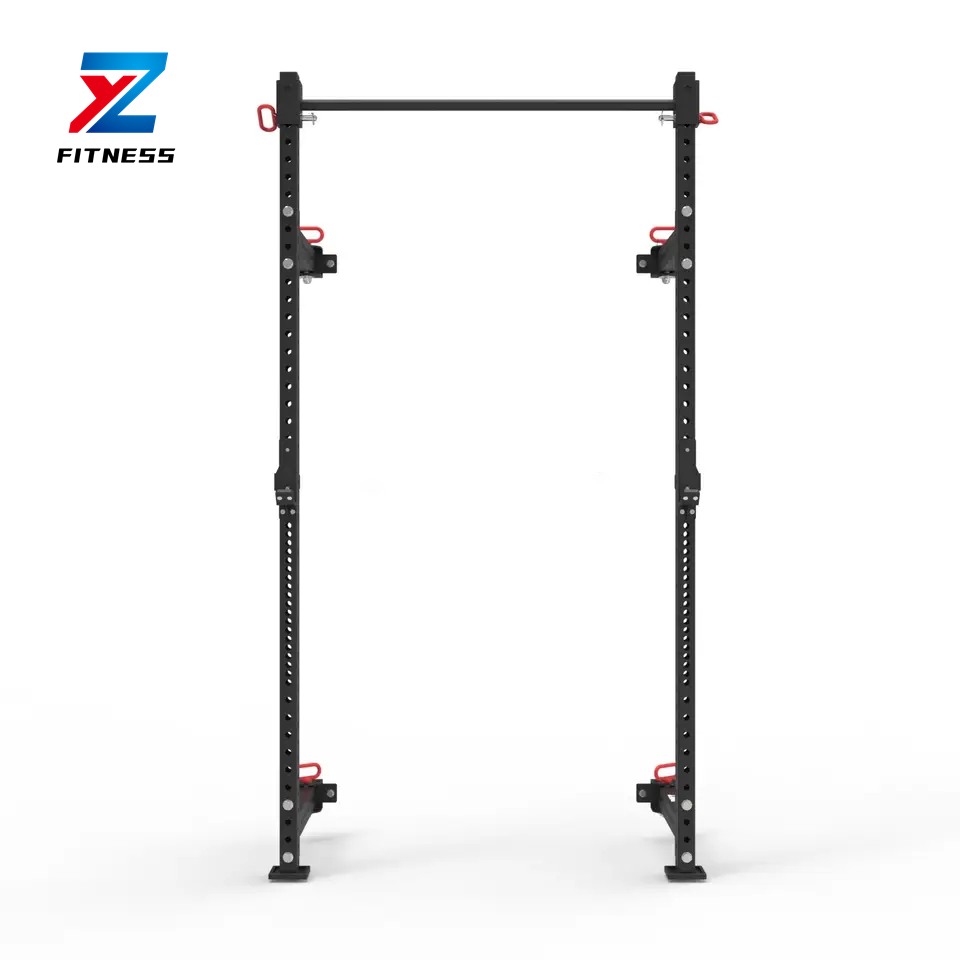 ZYFITNESS gym functional  Wall-Mounted Power Rack with Pull Up Bar and J-Cups fold squat rack