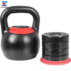 ZY FITNESS Gym Fitness Customized Logo Cast Iron Adjustable 10kg Kettlebell