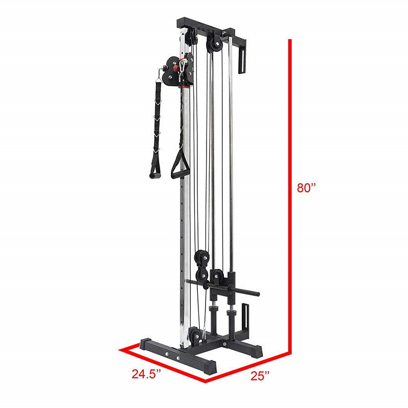 ZY Fitness Adjustable Wall Mount Cable Station Fitness Lat Pull Down Machine Dual Pulley System Pull Down