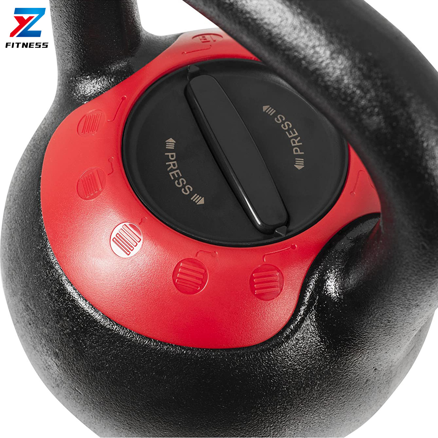 ZY FITNESS Gym Fitness Customized Logo Cast Iron Adjustable 10kg Kettlebell