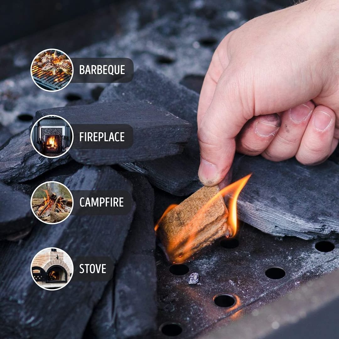 Charcoal fire starter Squares for Campfires  BBQ Grill and Barbecue Smokers