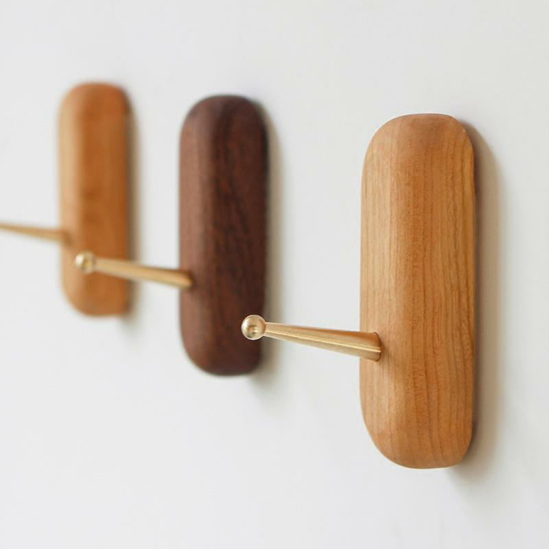 Natural Modern Multifunction Decoration Wooden Storage Hanging Wall Coat Hook