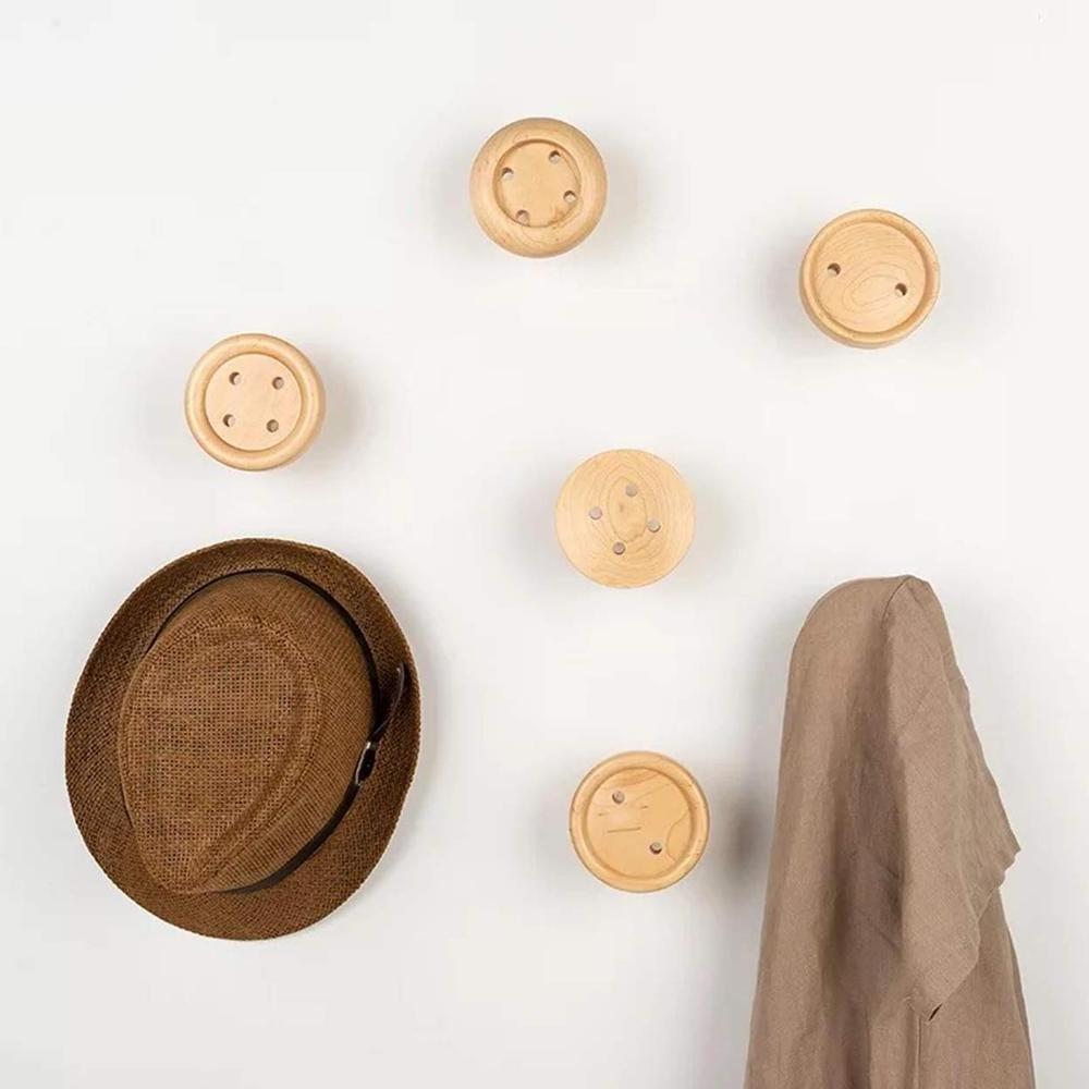 Wholesale Low Price Decorative Wall Maple new style button wooden Coat Hook