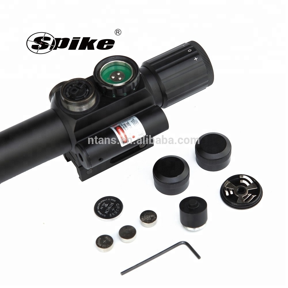 SPIKE Optics 4x25 M6 Red Green Illumination  Scope Optical with Red Laser