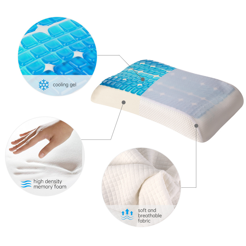 Cooling Bed Pillows For Sleeping - Adjustable Gel Shredded Memory Foam Pillow