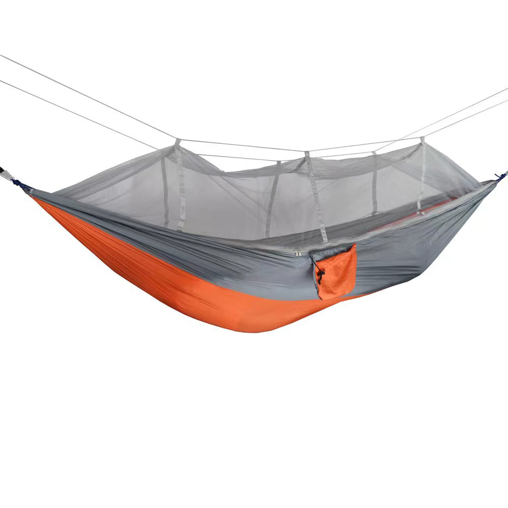 Camping Hammock Portable Double Hammock with Net, 2 Person Hammock Tent with 2*10ft Straps