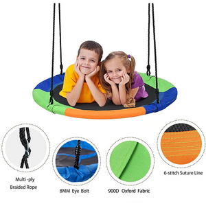 600lb Weight 40 Inch Saucer Tree Swing Flying  Capacity  Added Hanging Straps Adjustable garden swing chair outdoor