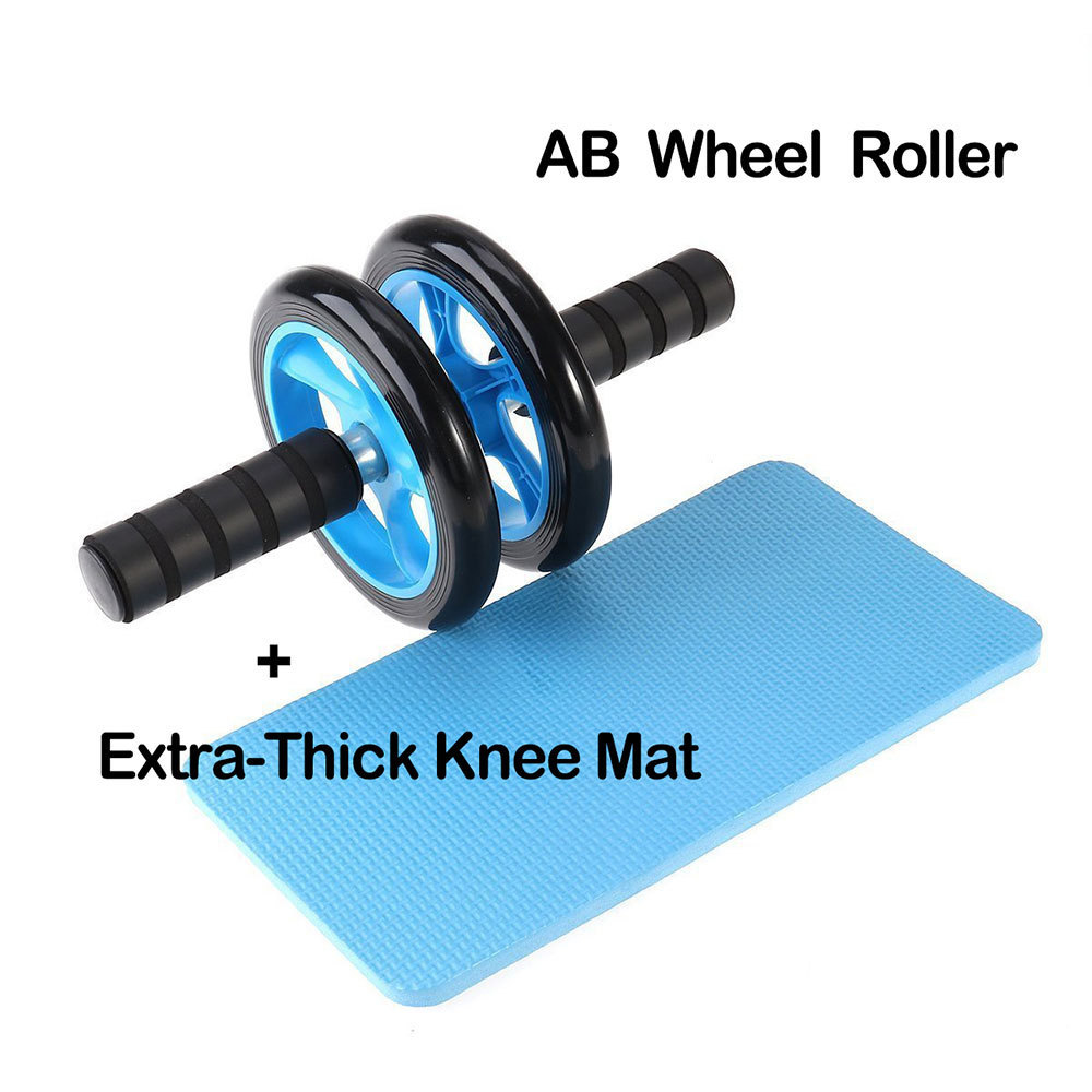 power multifunctional double custom abdominal ab cat leg exercise wheel 2 roller set with knee pad