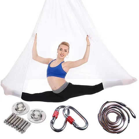 Aerial Yoga Hammock 5.5 yards Premium Aerial Silk Fabric Yoga Swing for Antigravity Yoga Inversion