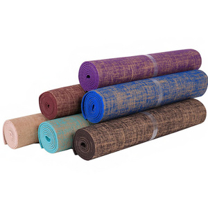 eco friendly natural rubber organic hemp yoga mat jute linen and non slip yoga mat for yoga