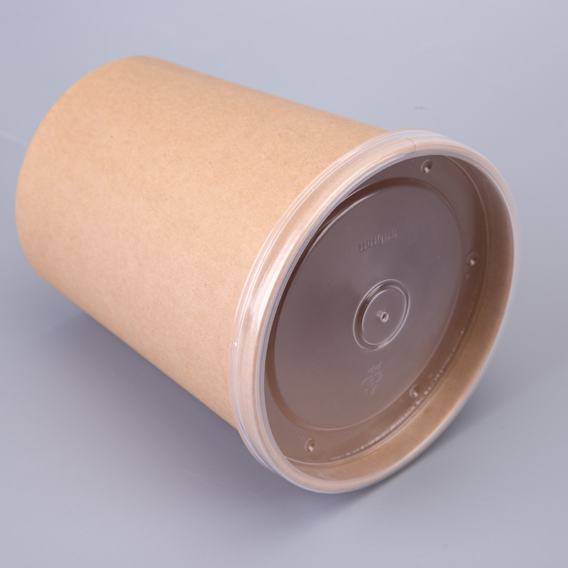 Disposable Hot Soup Containers 8 oz 16 oz 26 oz Custom Printed Takeaway Kraft Paper Soup Cups with paper Lid