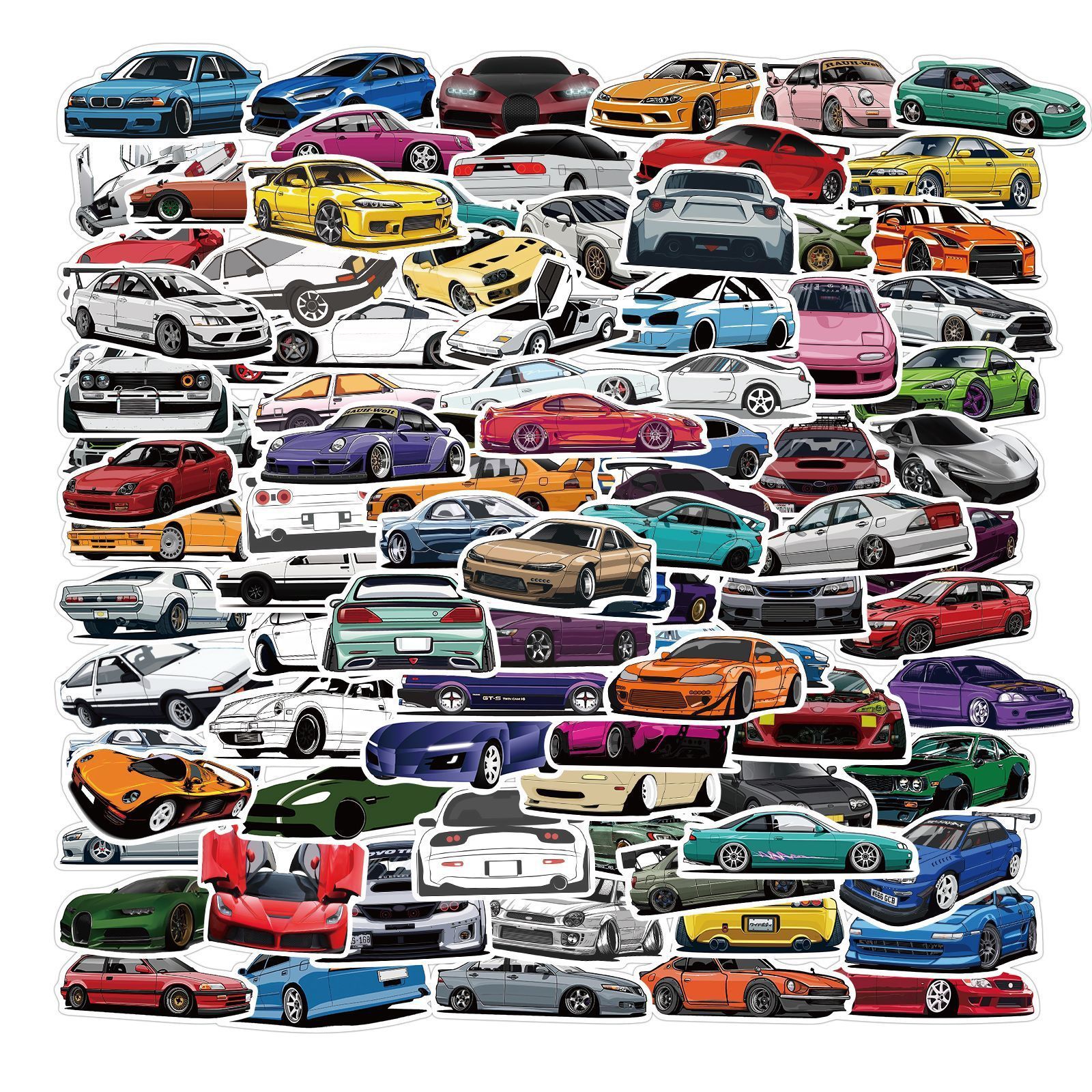 Explosive cross-border stickers 100 pieces cartoon car graffiti stickers decoration motorcycle luggage waterproof