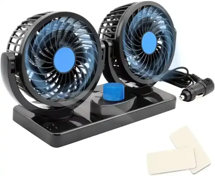 Hot Selling USB Car Fan 5V 12V 24V Air Cooler Vehicle Air Cooling Fans 360 Adjustable Auto Dual Car Fan