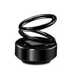 Car air outlet purifier perfume freshener solar double ring rotating suspension solid perfume car interior aromatherapy