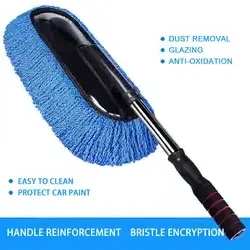 Handheld Multifunctional Microfiber Car Duster With Retractable Handle Interior Exterior Cleaning Car Brush