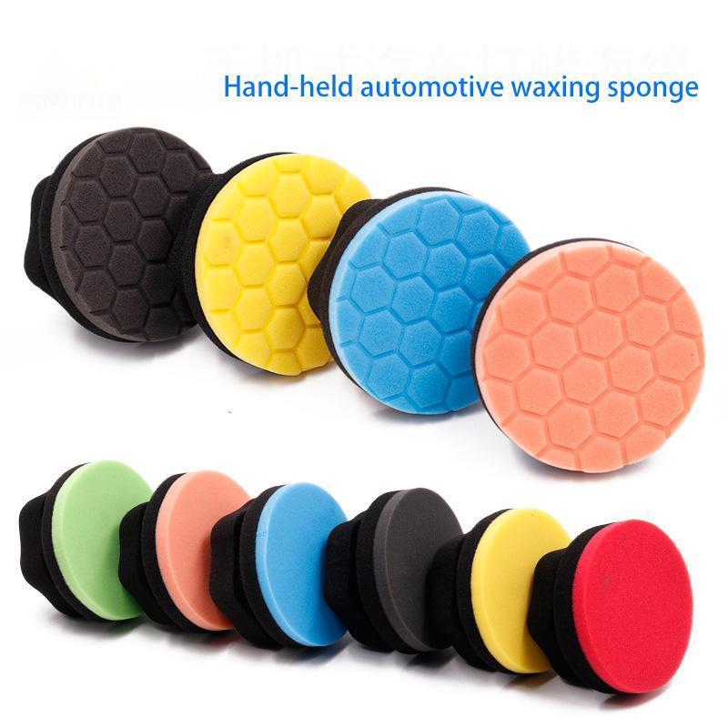 Hand-held hexagonal handle auto tyre polishing waxing sponge polishing waxing high density sponge