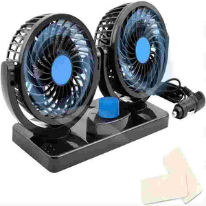 Hot Selling USB Car Fan 5V 12V 24V Air Cooler Vehicle Air Cooling Fans 360 Adjustable Auto Dual Car Fan