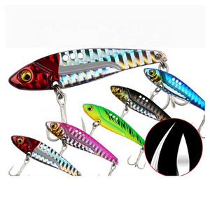 7g 10g 14g 17g 20g Top Quality Shiny Metal Baits Fishing VIB Lure with Treble Hooks 3D Eyes