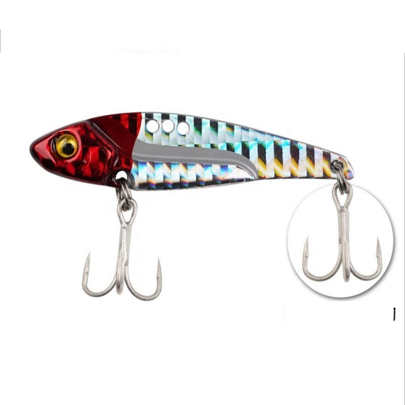 7g 10g 14g 17g 20g Top Quality Shiny Metal Baits Fishing VIB Lure with Treble Hooks 3D Eyes