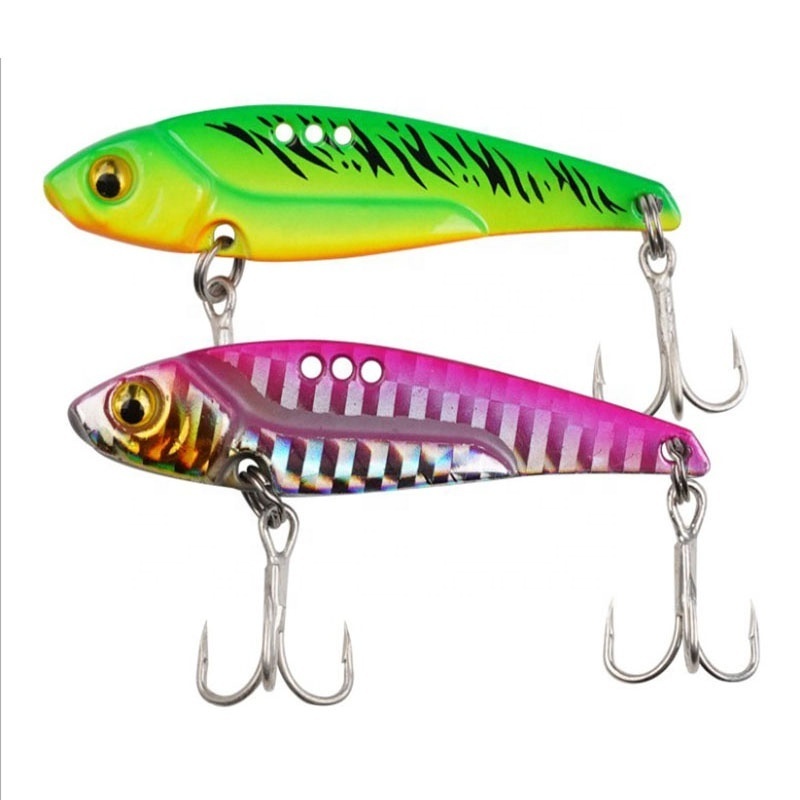 7g 10g 14g 17g 20g Top Quality Shiny Metal Baits Fishing VIB Lure with Treble Hooks 3D Eyes