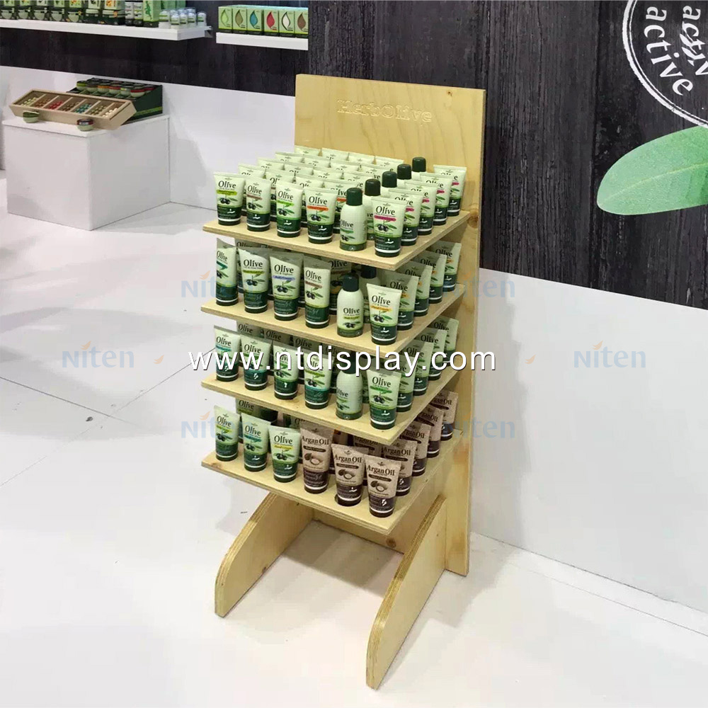 cardboard body oil counter top display rack wooden soap display box stands