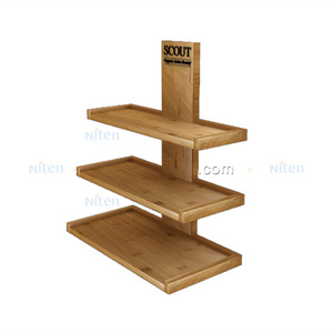 Bamboo wood display stand counter top small wooden display racks for sale nail polish stands