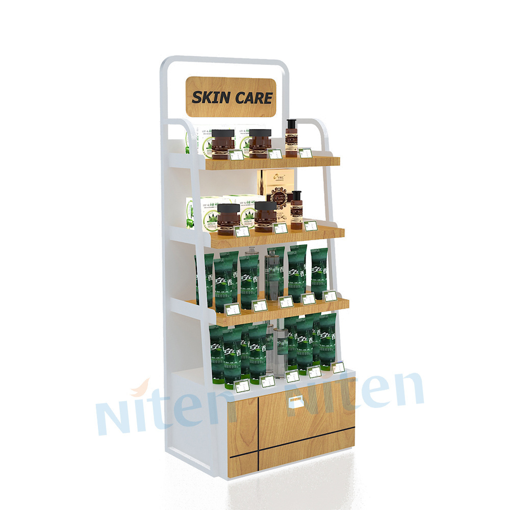 Small counter display stands cosmetic shop counter design shelves used to market