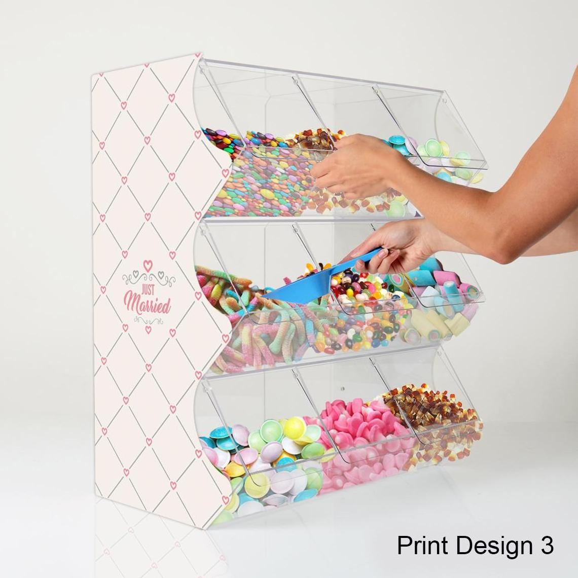 Promotional pop floor  acrylic odourless pick and mix candy display rack