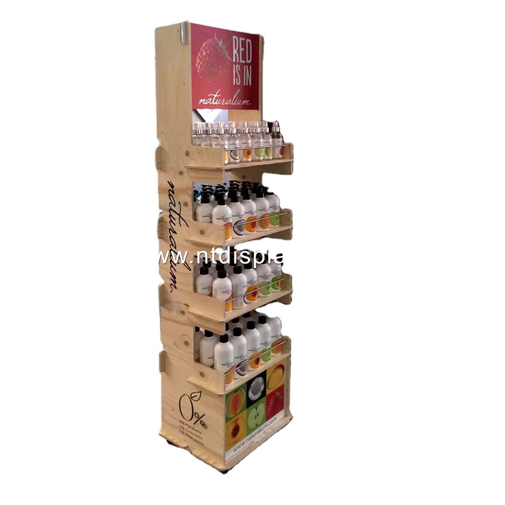 cardboard body oil counter top display rack wooden soap display box stands