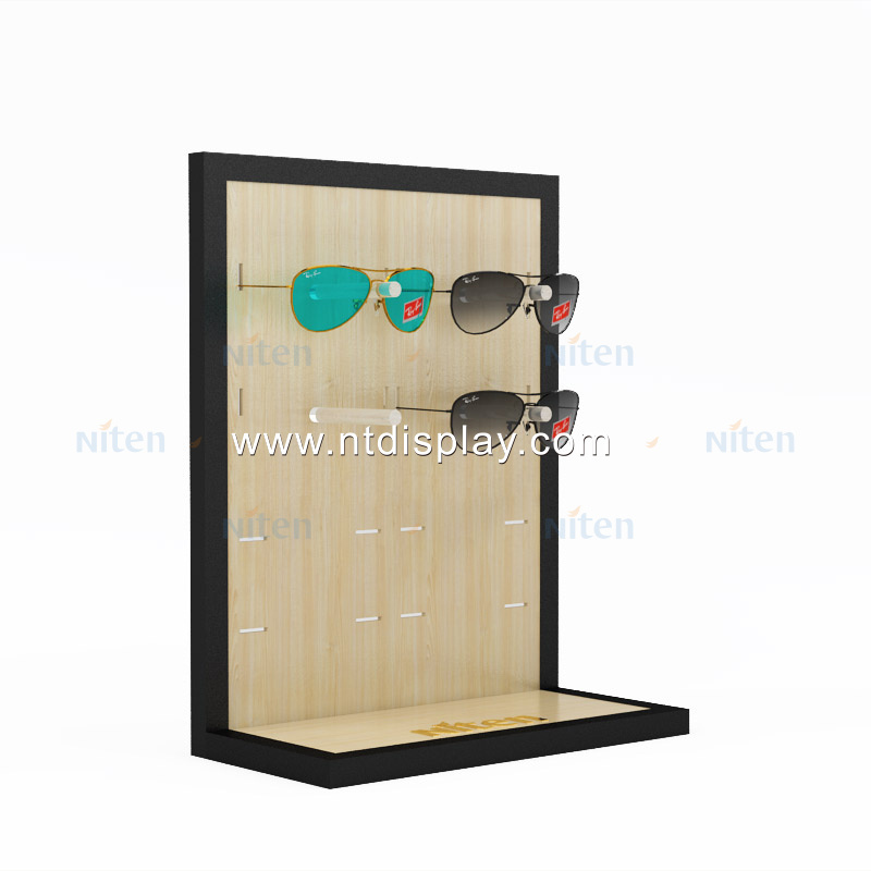 Plexiglass Wall Mounted Wood Acrylic eyewear display stand spectacles sunglasses display