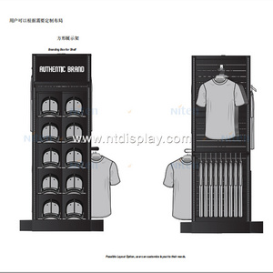 Retail clothes shop equipment pos cardboard folding floor portable hat stand display rack Show Room display shirts