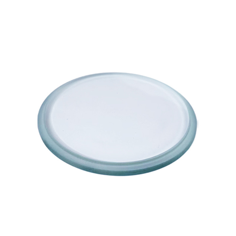 Custom 4mm 5mm 6mm round tempered step glass for floor light cover with step edge and silk printing